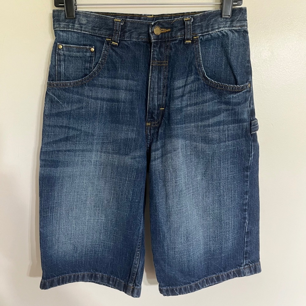 Wrangler Hero Originals Boys Dark Wash Carpenter‎ Denim Shorts Size 16 Regular